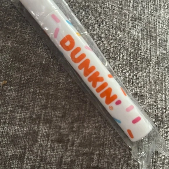 White and Orange Coffee Straw Dunkin' - Picture 2 of 8